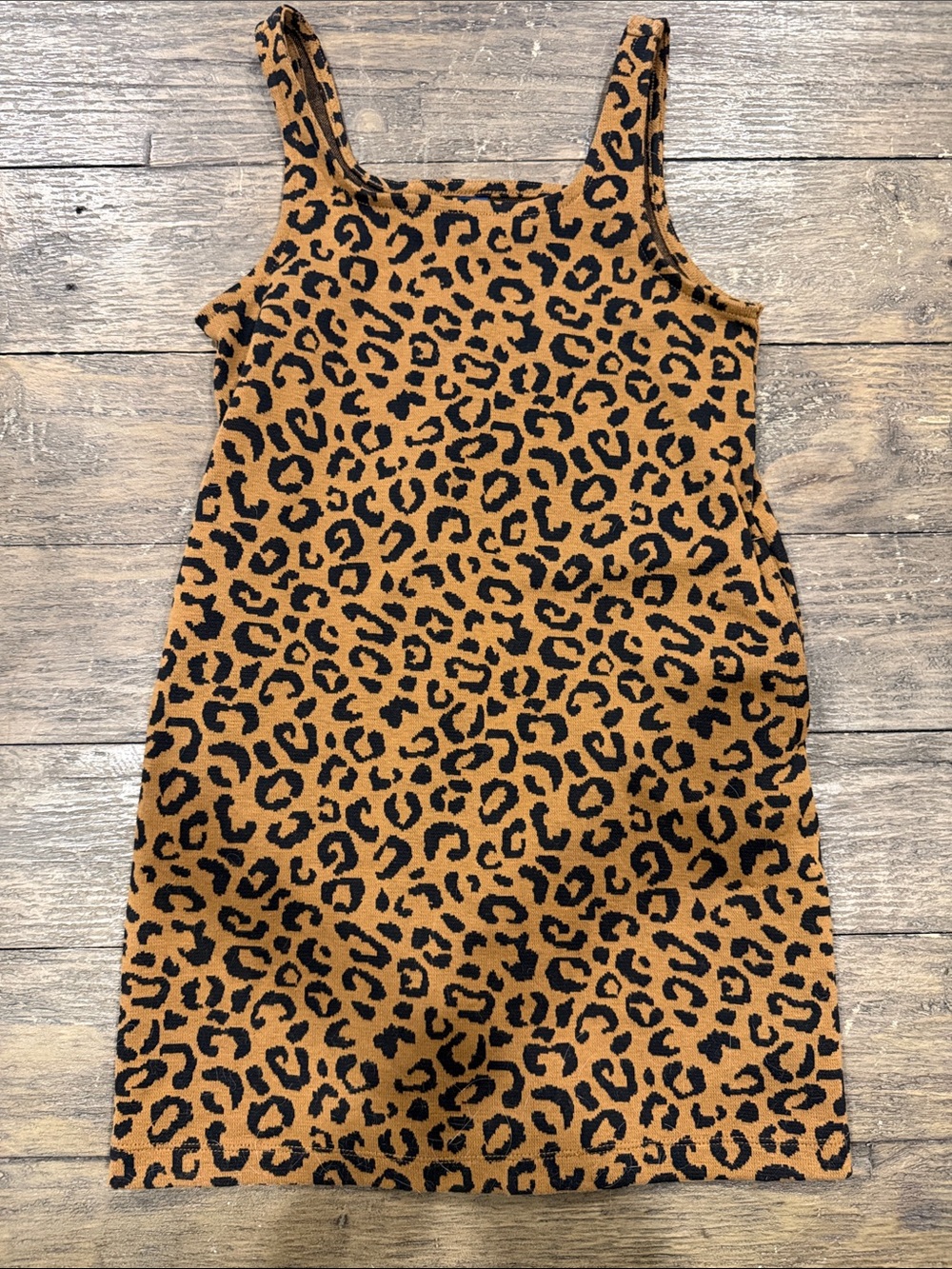 Old Navy Girls Leopard Print Tank Dress in Brown and Black